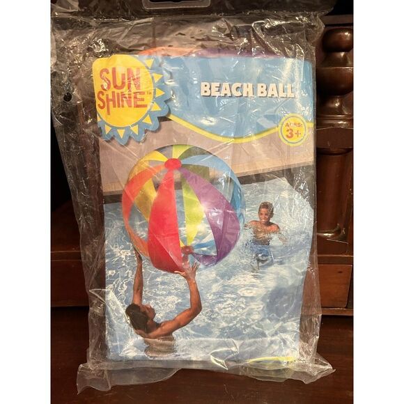 Sun Shine 35" Inflatable Beach Ball SEALED Semi‎ Clear - Picture 1 of 2